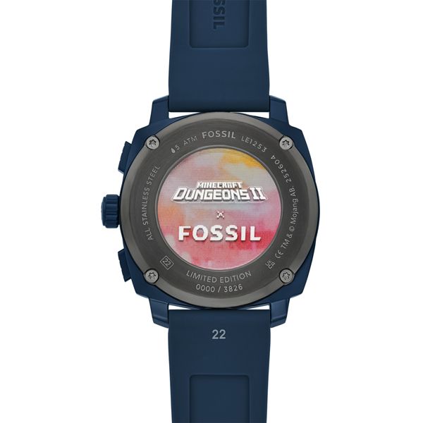 【Fossil】 フォッシル LE1253 Minecraft マインクラフト クォーツ メンズ　ブルー