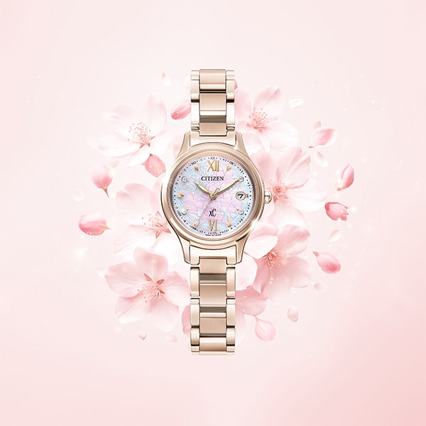 xC hikari collection 光発電エコ・ドライブ電波時計 Happy Flight クロスシー30周年アニバーサリー SAKURA 限定モデル ES9498-77N レディース