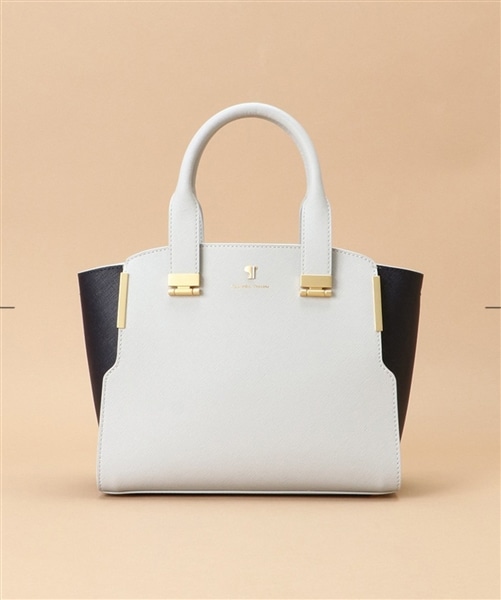 Pomme d'espoir ポムディスポワール バイカラーハンドルバッグ ライトグレー