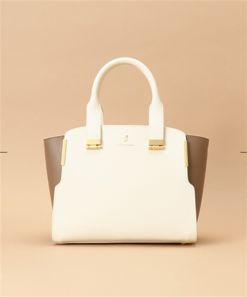 Pomme d'espoir ポムディスポワール バイカラーハンドルバッグ オフホワイト