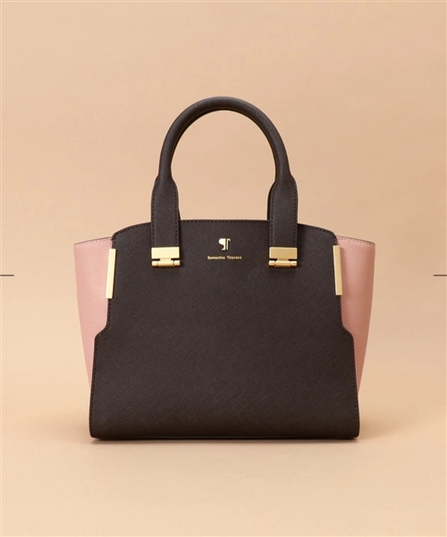 Pomme d'espoir ポムディスポワール バイカラーハンドルバッグ ダークブラウン