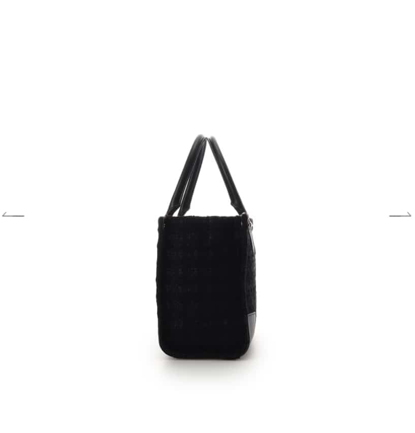 [Holiday Collection]ファンシーツイード スクエアハンドバッグ(ブラック)