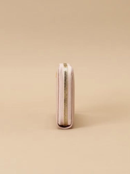 Pomme d'espoir ポムディスポワール バイカラーラウンドジップ長財布　ピンクベージュ