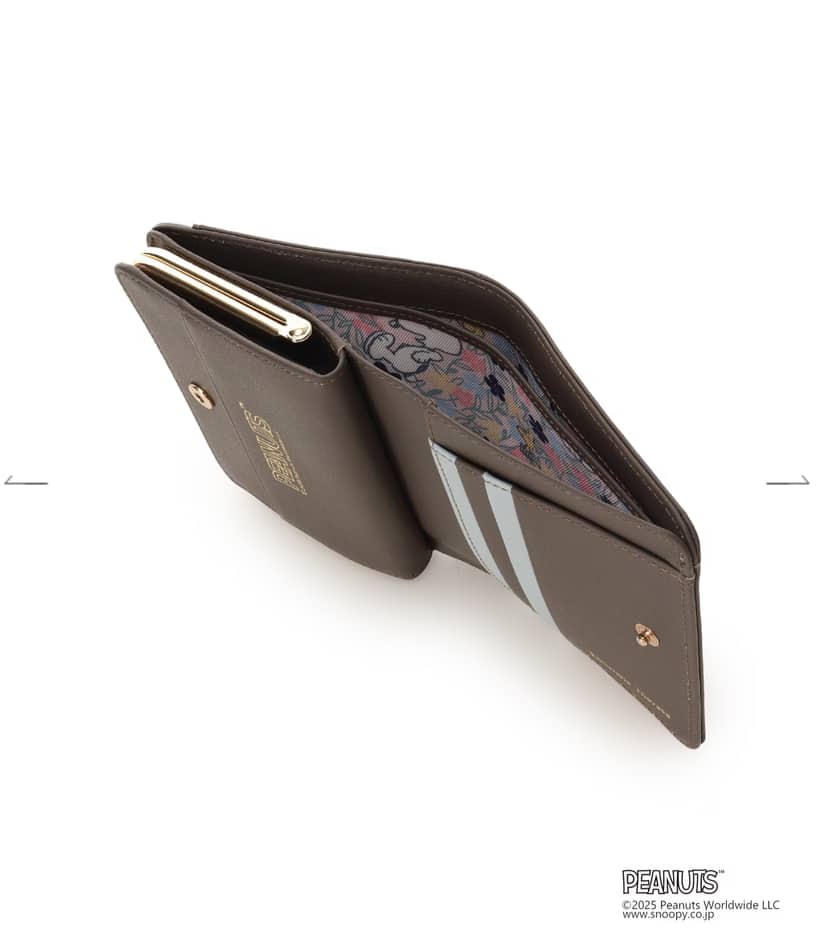 「スヌーピー」コレクション 口金折財布(グレージュ)