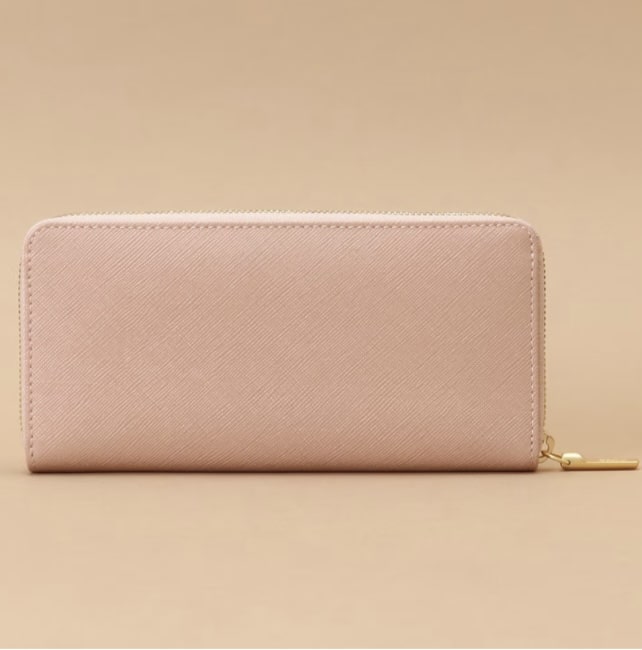 Pomme d'espoir ポムディスポワール バイカラーラウンドジップ長財布　ピンクベージュ