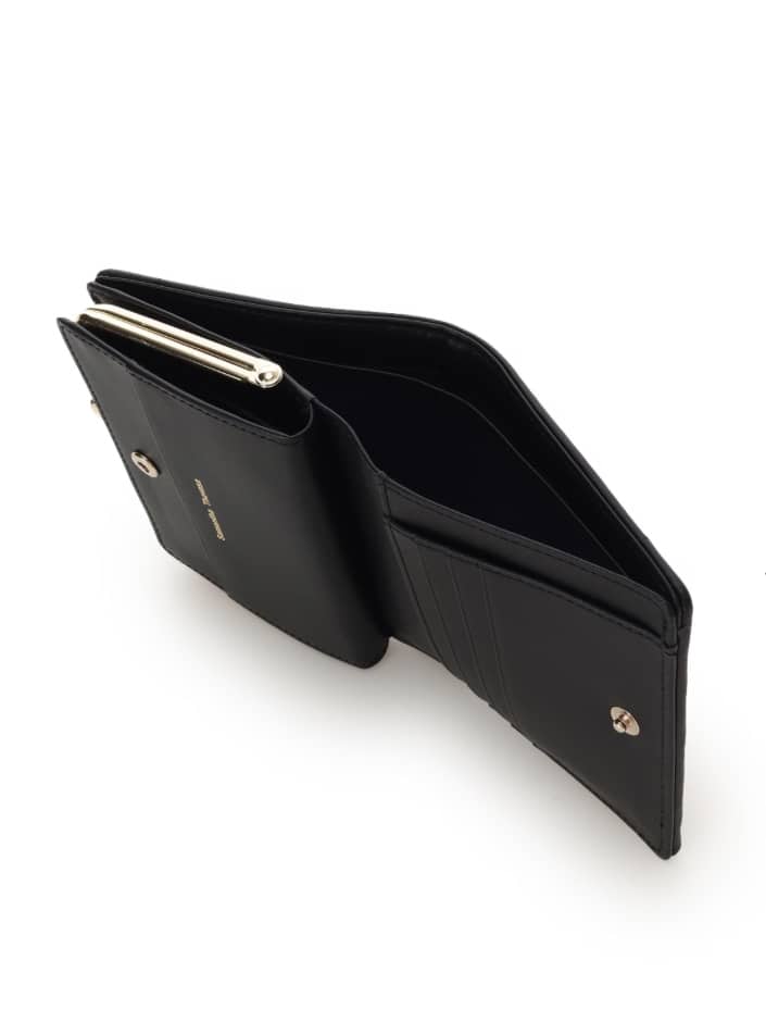 [Holiday Collection]ファンシーツイード口金折財布(ブラック)