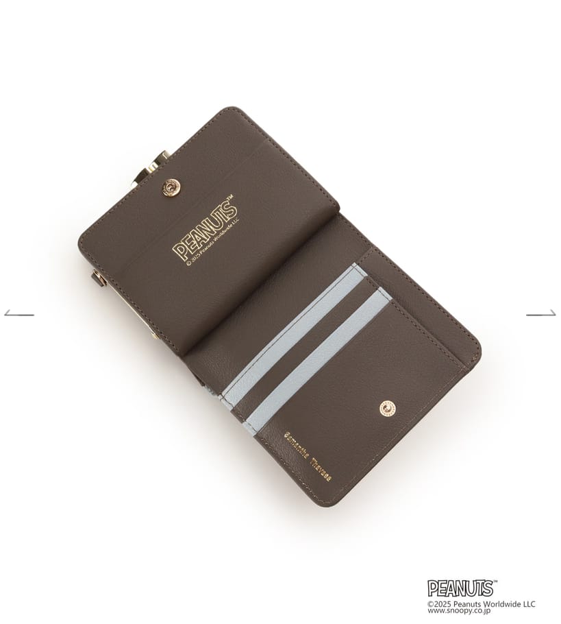 「スヌーピー」コレクション 口金折財布(グレージュ)