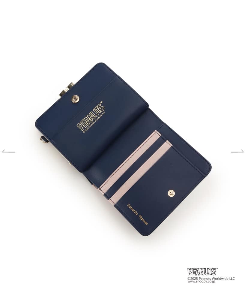 「スヌーピー」コレクション 口金折財布(ネイビー)