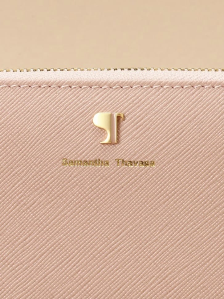 Pomme d'espoir ポムディスポワール バイカラーラウンドジップ長財布　ピンクベージュ