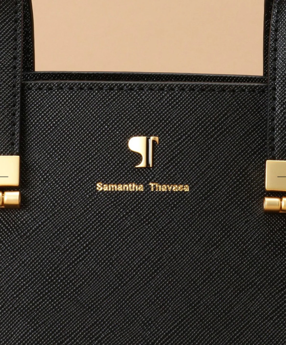 Pomme d'espoir ポムディスポワール バイカラーハンドルバッグ ブラック