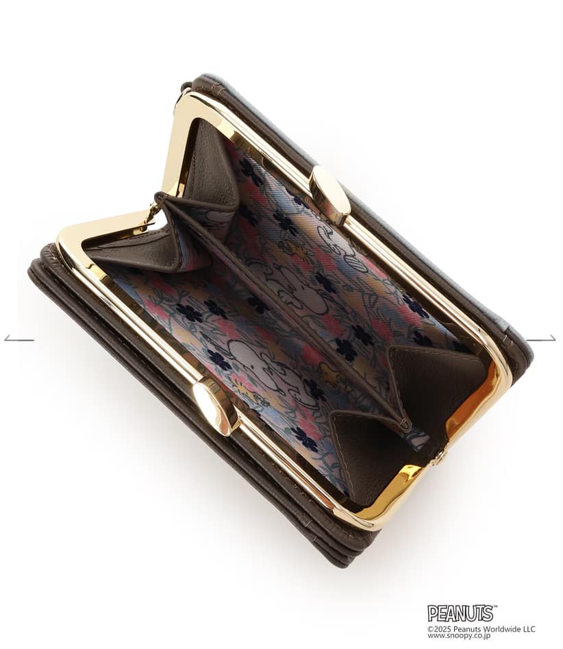 「スヌーピー」コレクション 口金折財布(グレージュ)