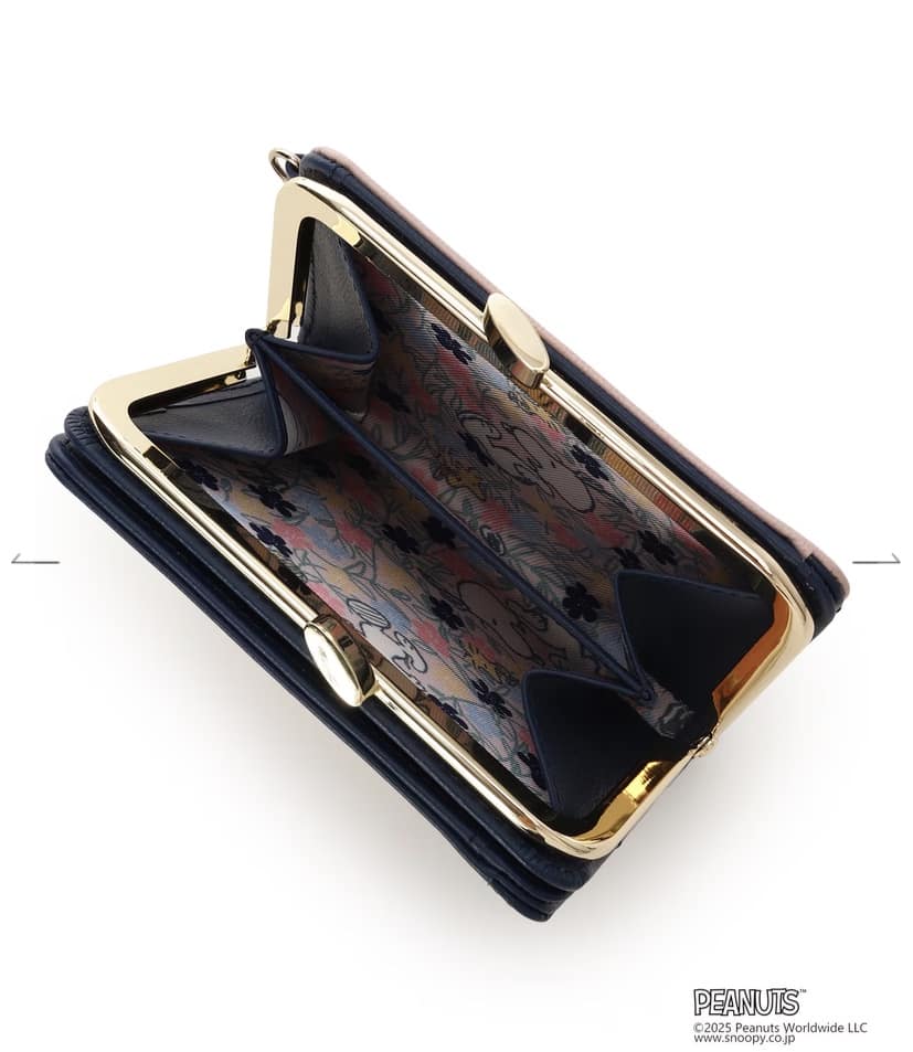 「スヌーピー」コレクション 口金折財布(ネイビー)