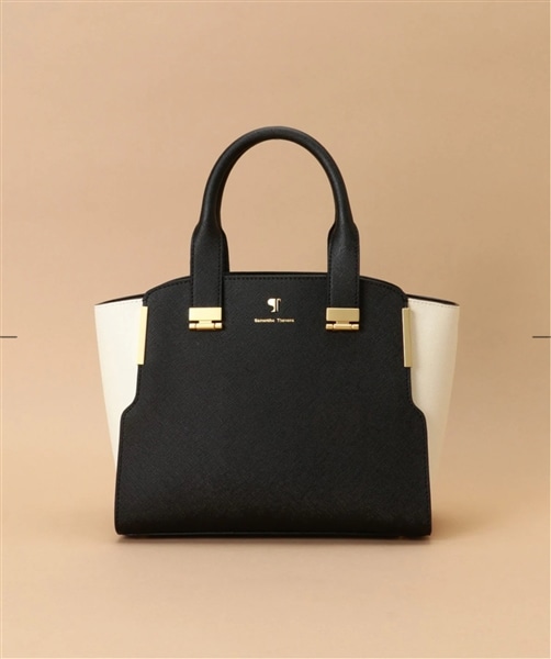 Pomme d'espoir ポムディスポワール バイカラーハンドルバッグ ブラック