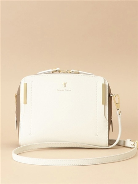 Pomme d'espoir ポムディスポワール バイカラーショルダーバッグ オフホワイト