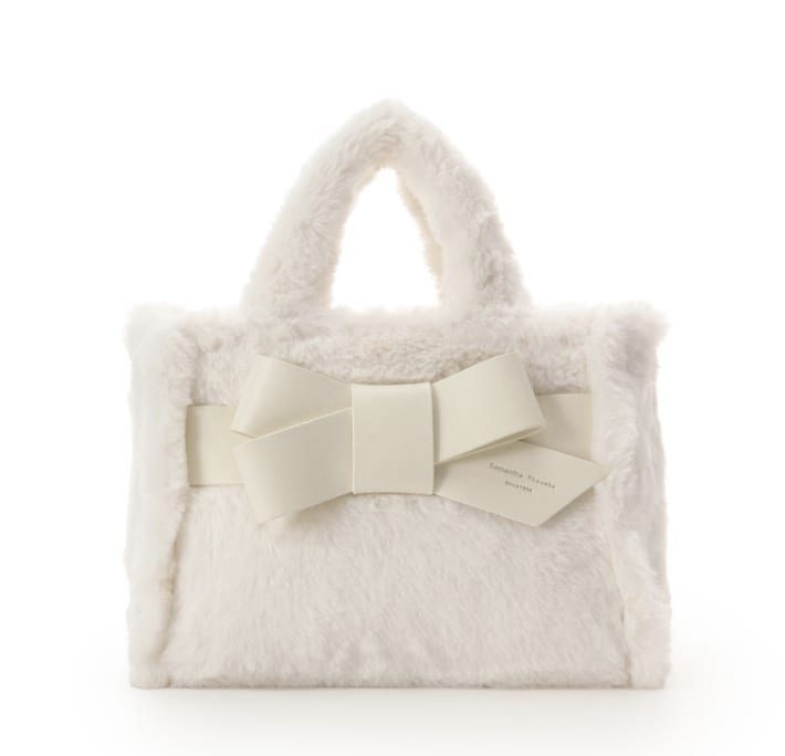 ワンポイントリボン ファーバッグ