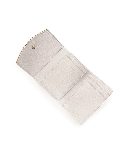 ハートジュエルバー 折財布 グレージュ 0