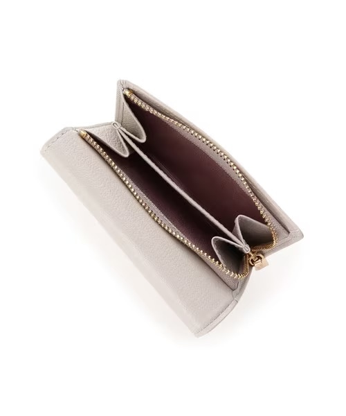 ハートジュエルバー 折財布 グレージュ 0