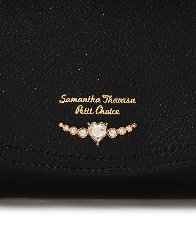 クリアハートビジュー 長財布 ブラック 00