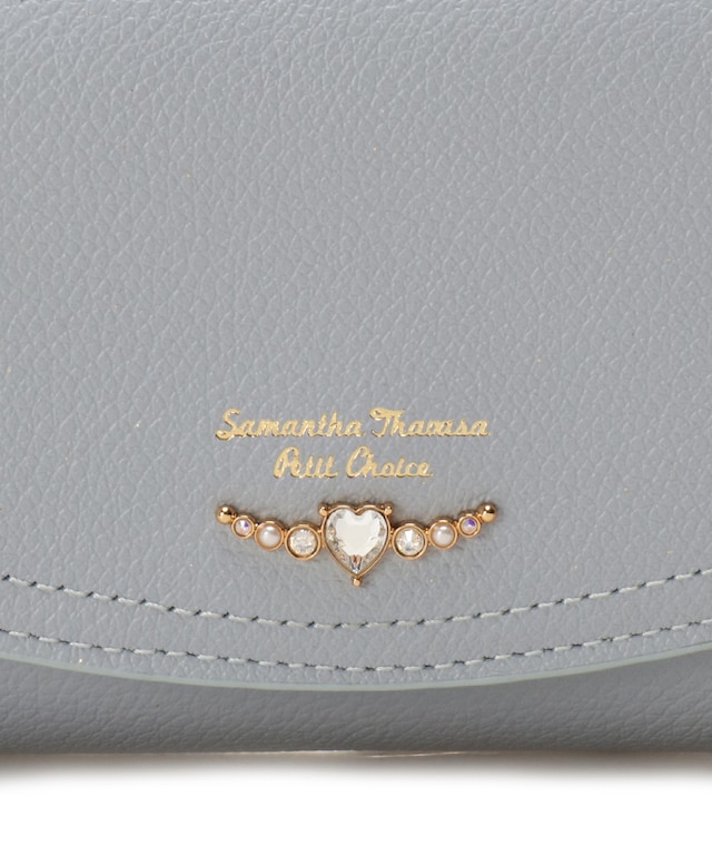 クリアハートビジュー 長財布 ライトブルー 00