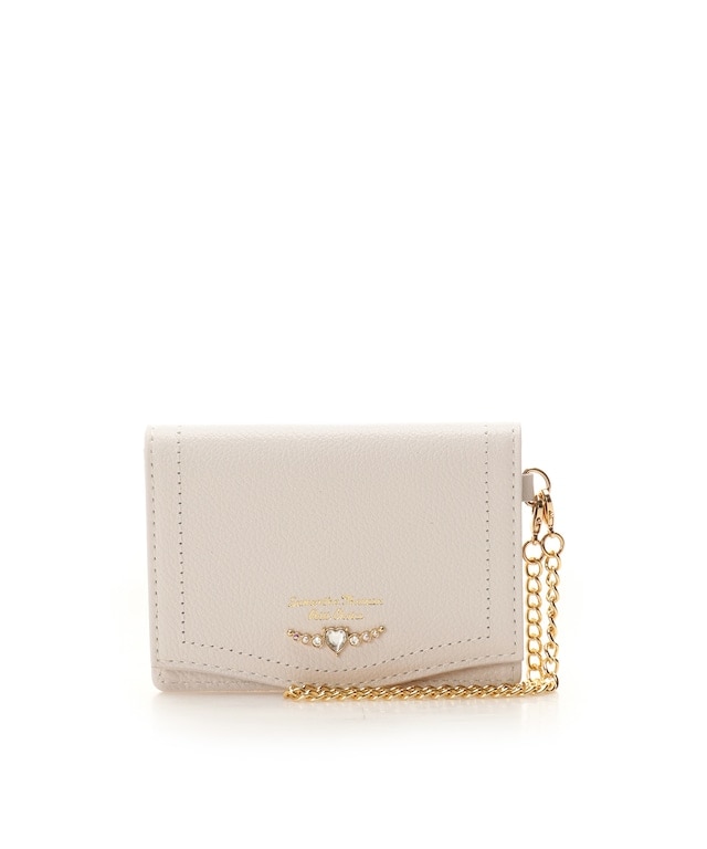 クリアハートビジュー パスケース オフホワイト 00