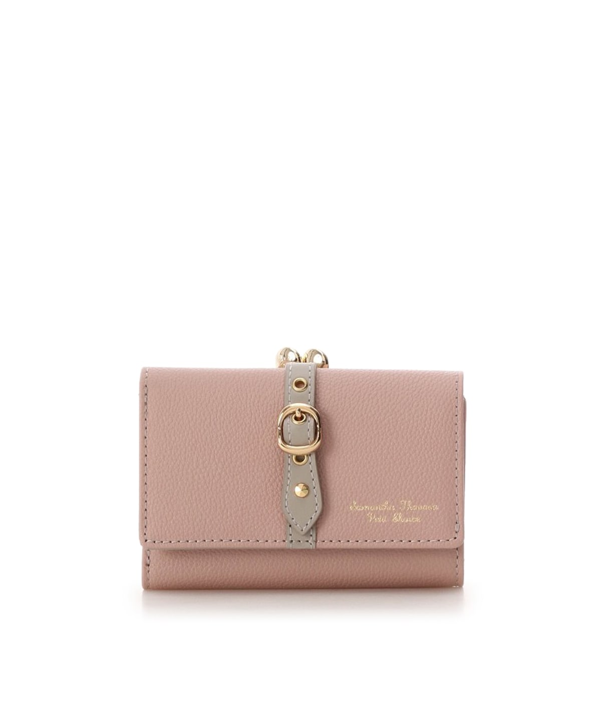 フロントベルト 折財布 ピンク 00