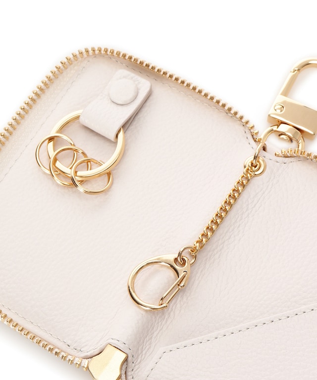 クリアハートビジュー キーケース オフホワイト 00