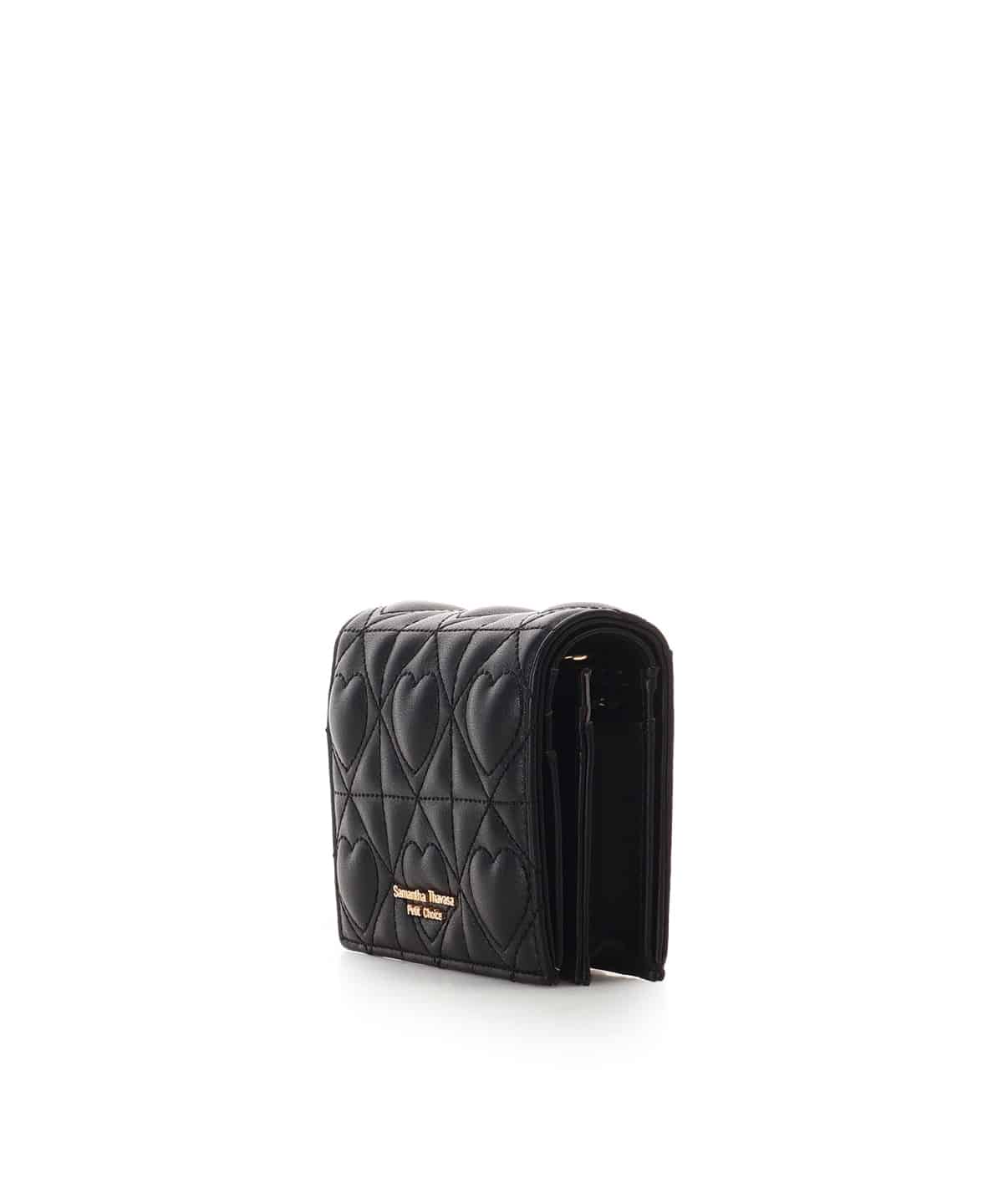 ハートキルト ミニ財布 ブラック 00