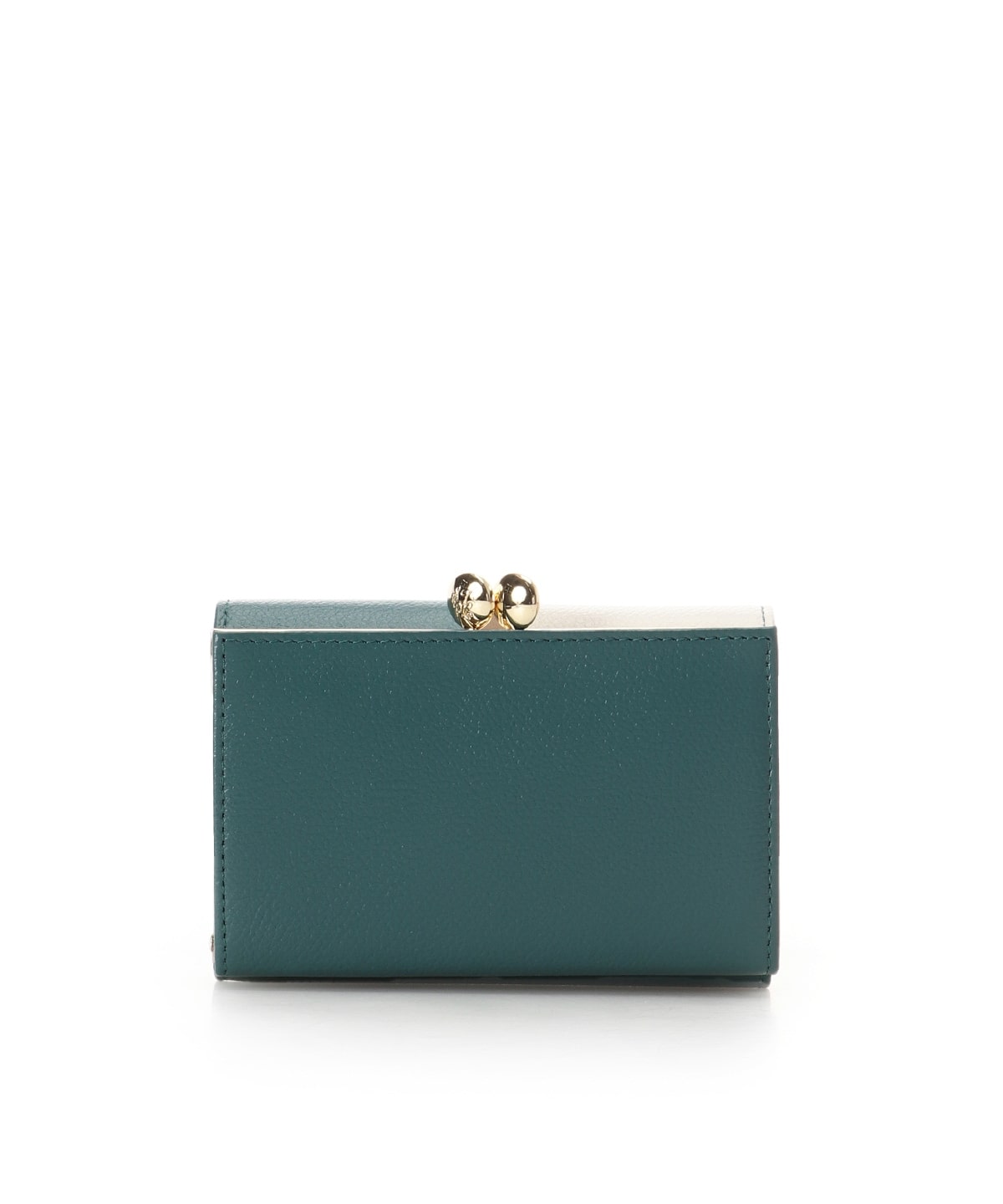 バイカラーフロントベルト 口金折財布 グリーン 00
