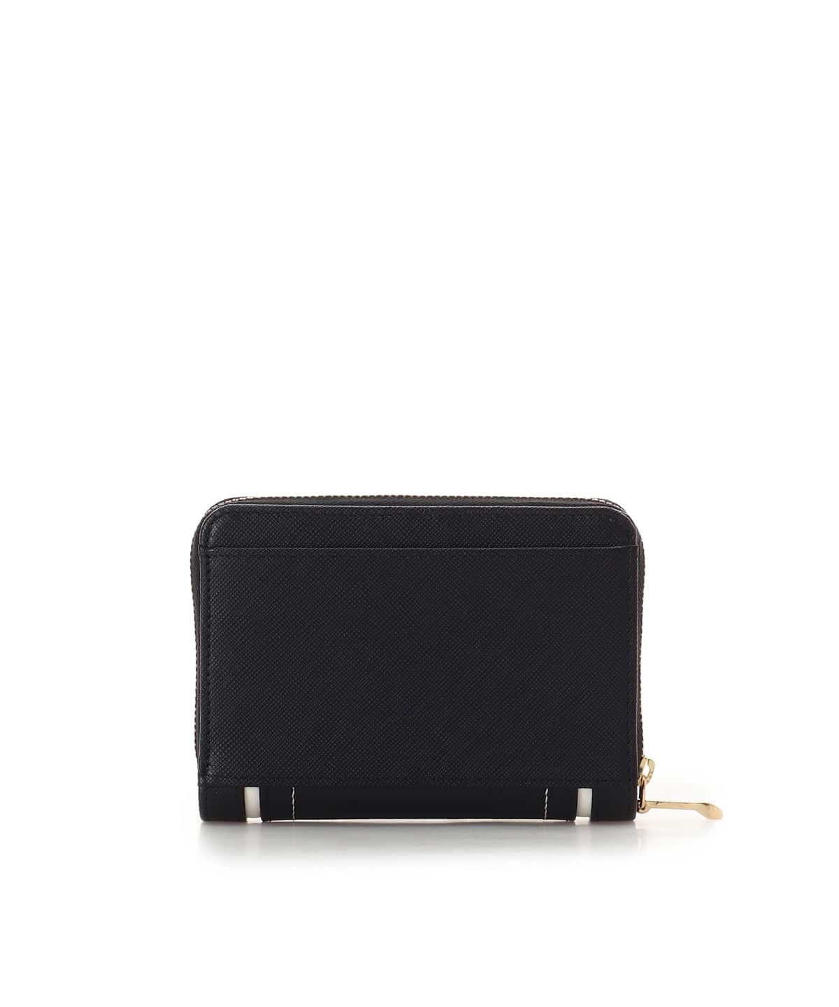 バイカラーリボン 折財布 ブラック 00