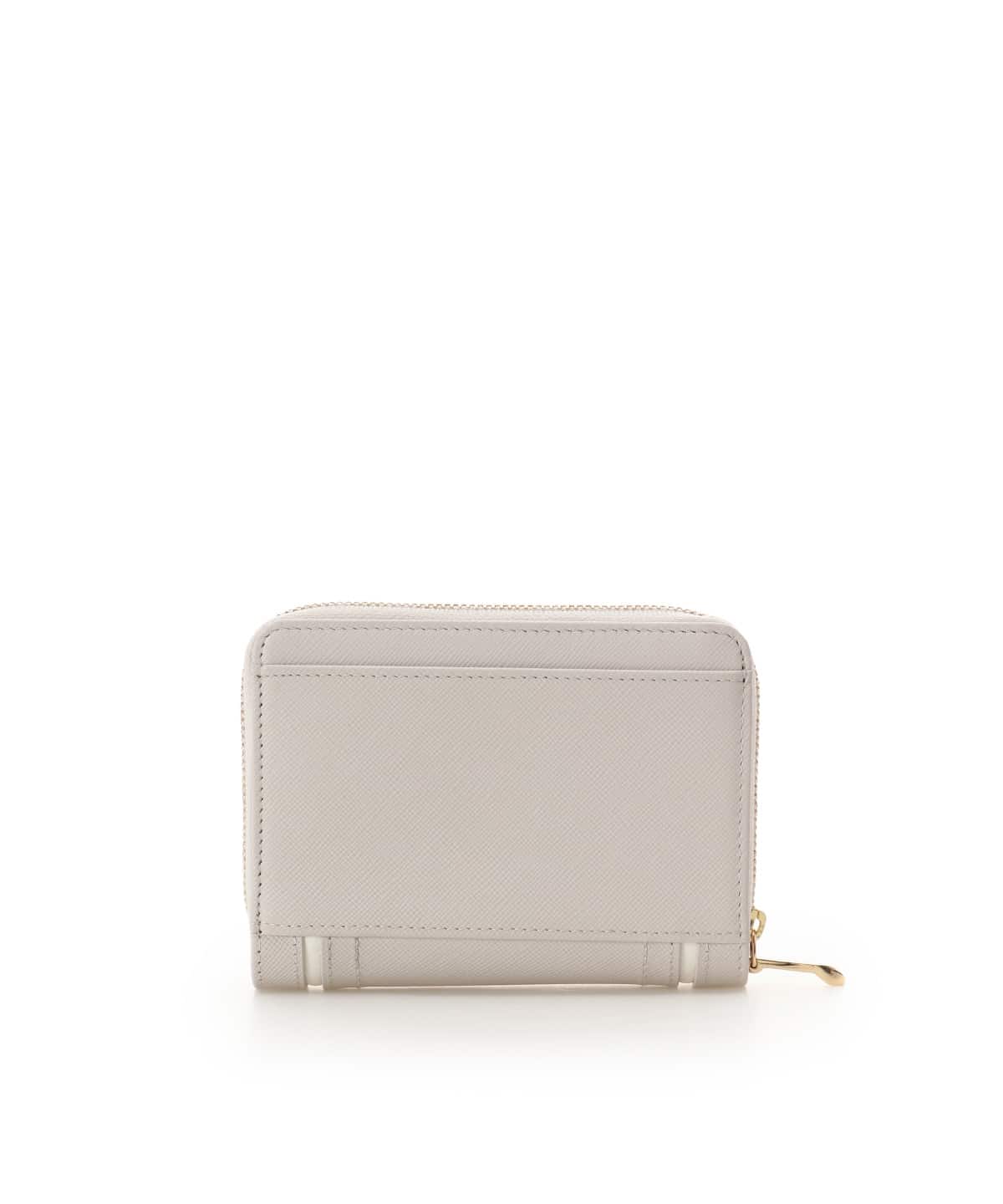 バイカラーリボン 折財布 ライトグレー 00