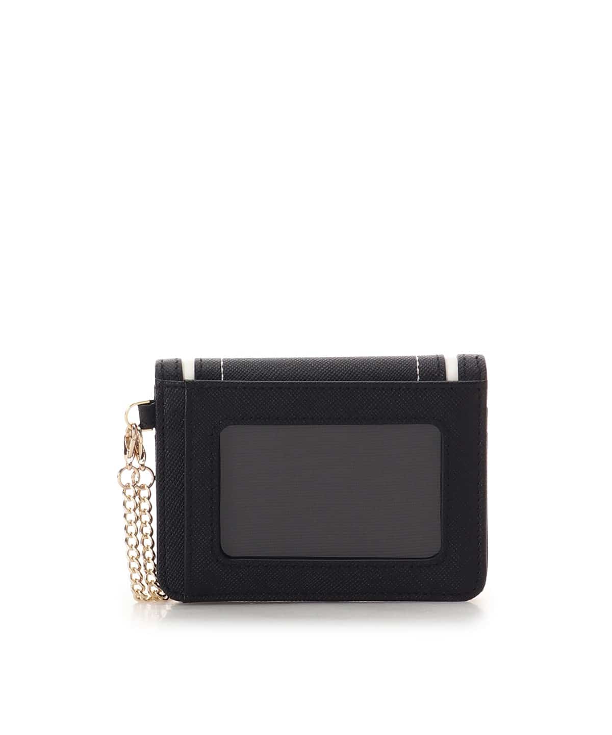 バイカラーリボン パスケース ブラック 00