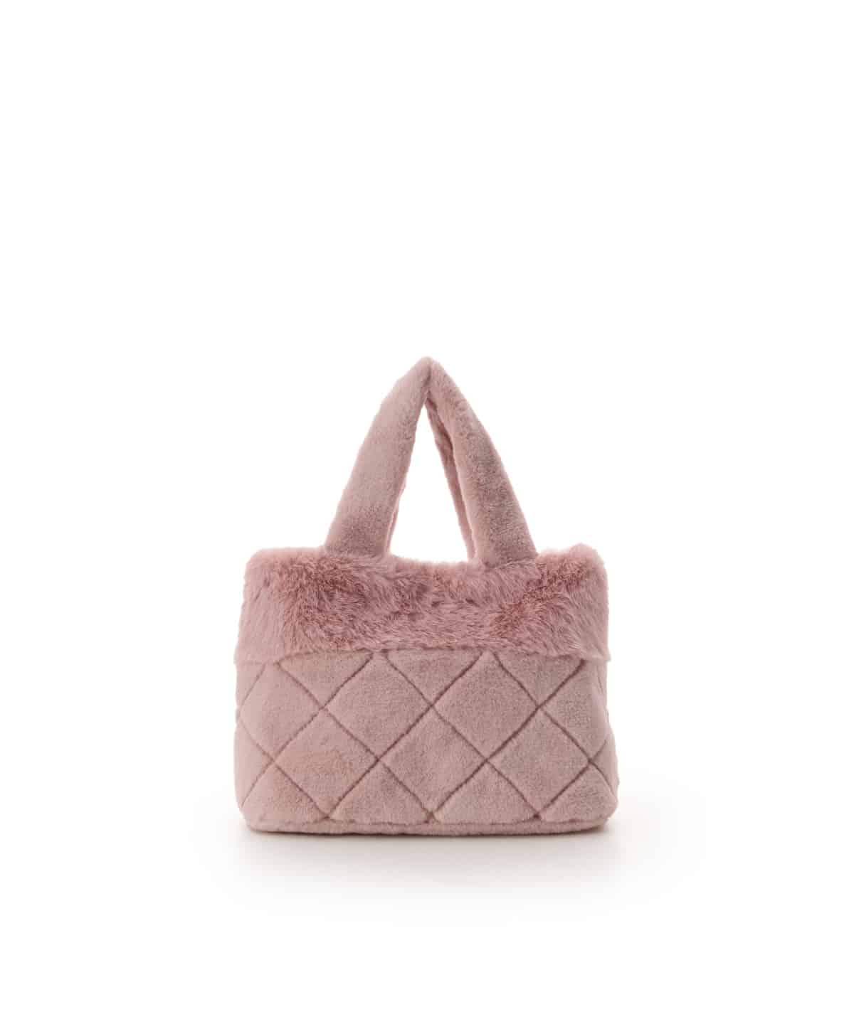 キルティングファーバッグ ピンク 00