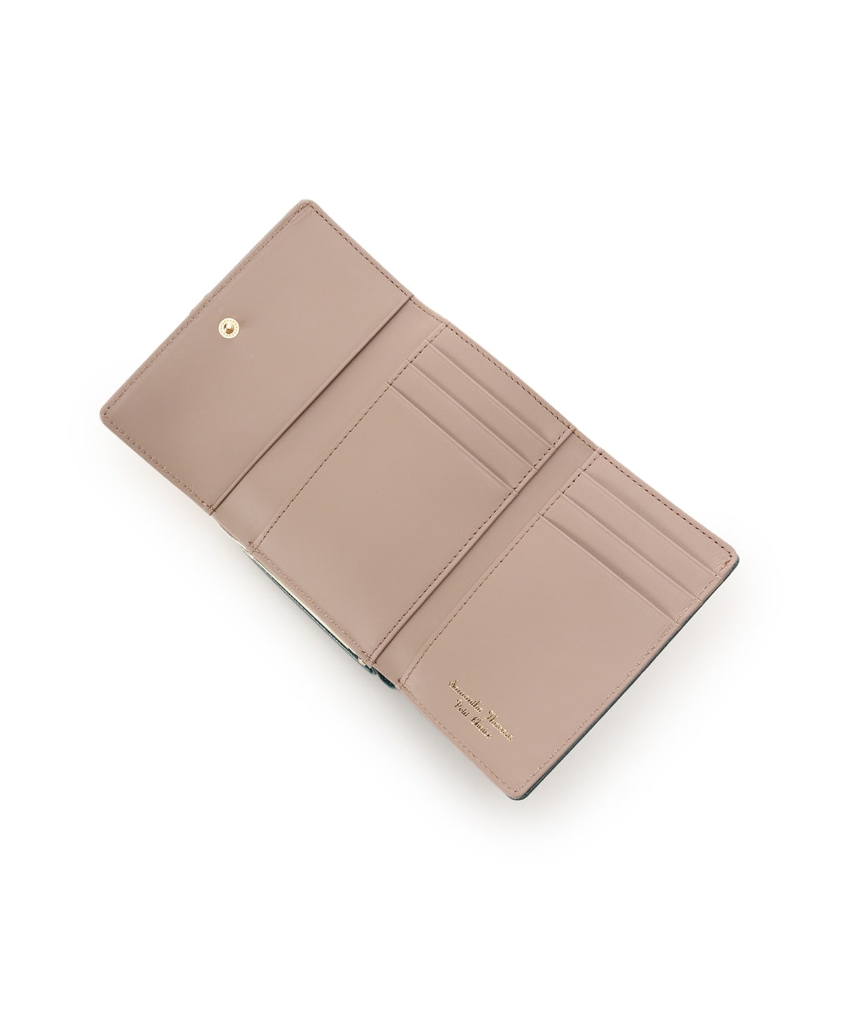 バイカラーフロントベルト 口金折財布 グリーン 00