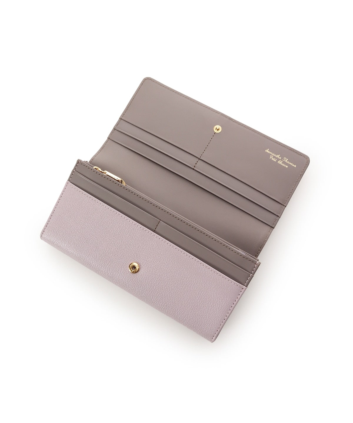 バイカラーフロントベルト 長財布 ピンク 00