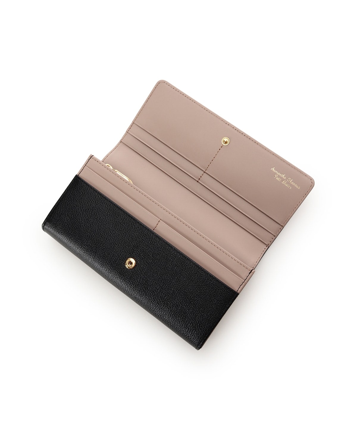 バイカラーフロントベルト 長財布 ブラック 00