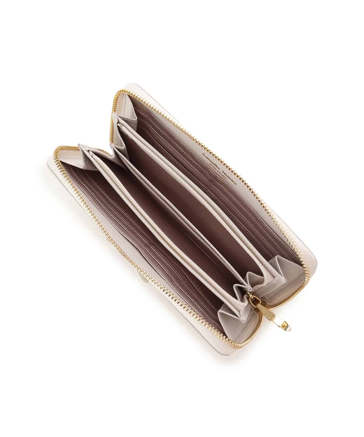 バイカラーリボン 長財布 ライトグレー 00