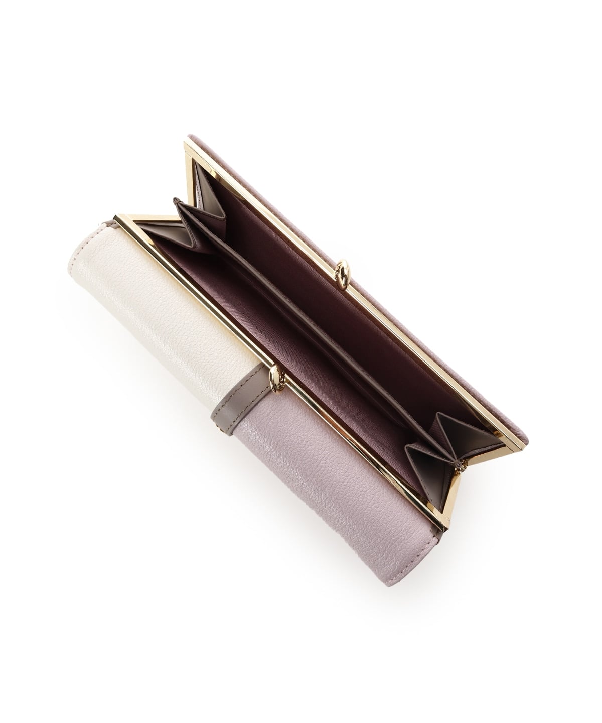 バイカラーフロントベルト 長財布 ピンク 00