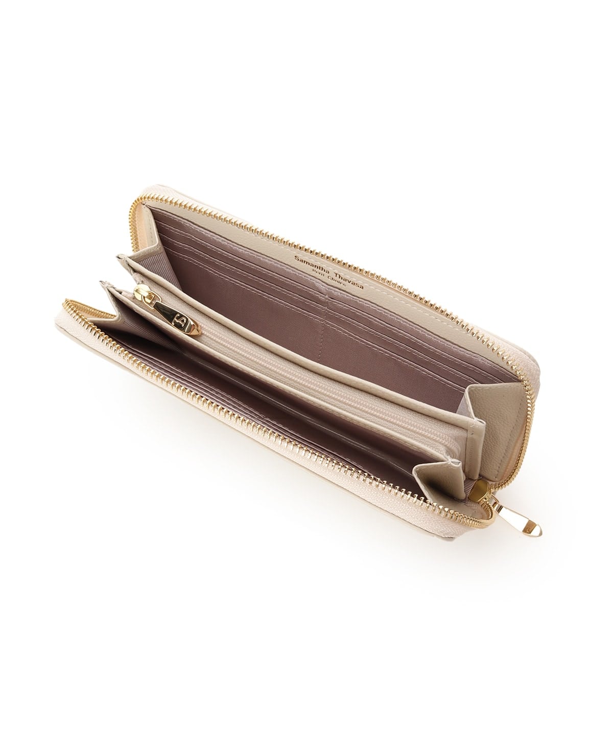 ビジューリボンバイカラー 長財布 ベージュ 00