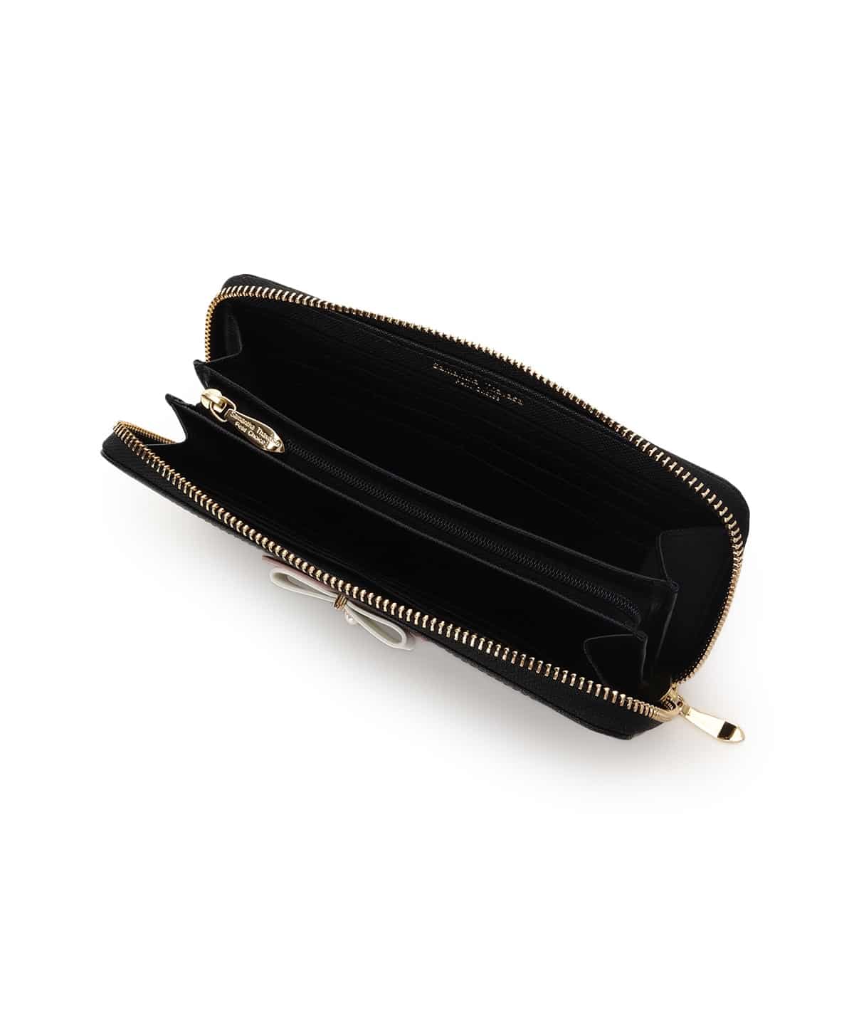 バイカラーリボン 長財布 ブラック 00