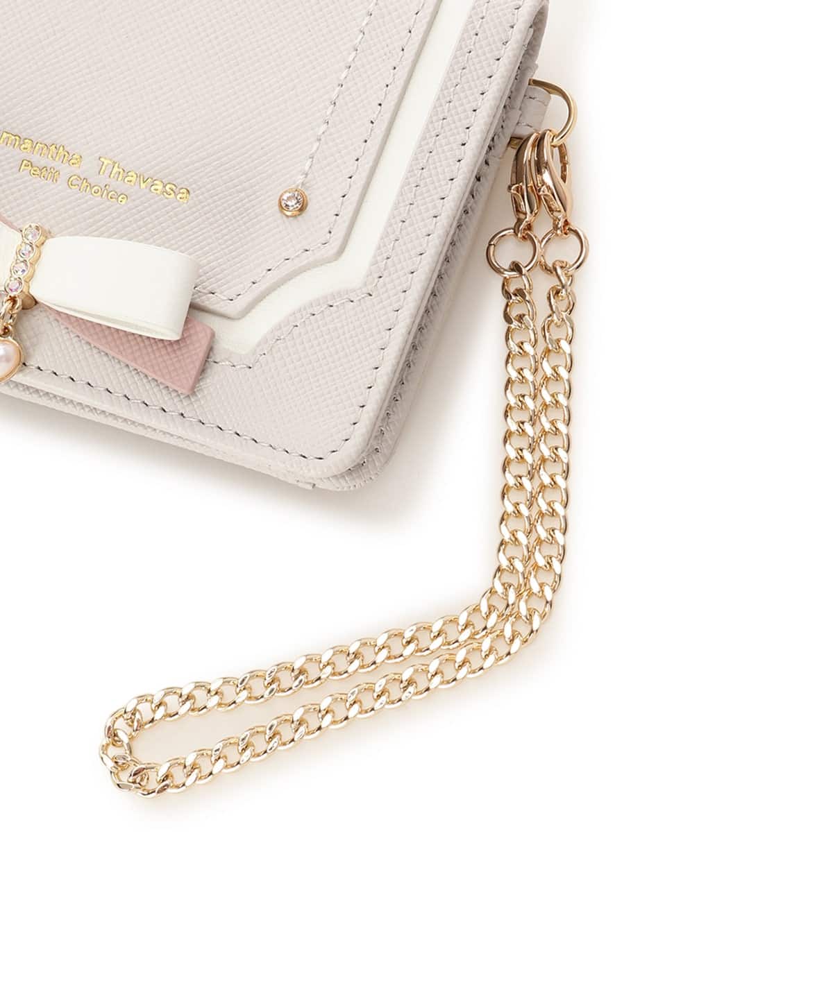 バイカラーリボン パスケース ライトグレー 00