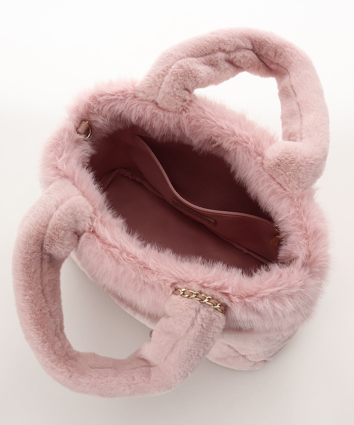 キルティングファーバッグ ピンク 00