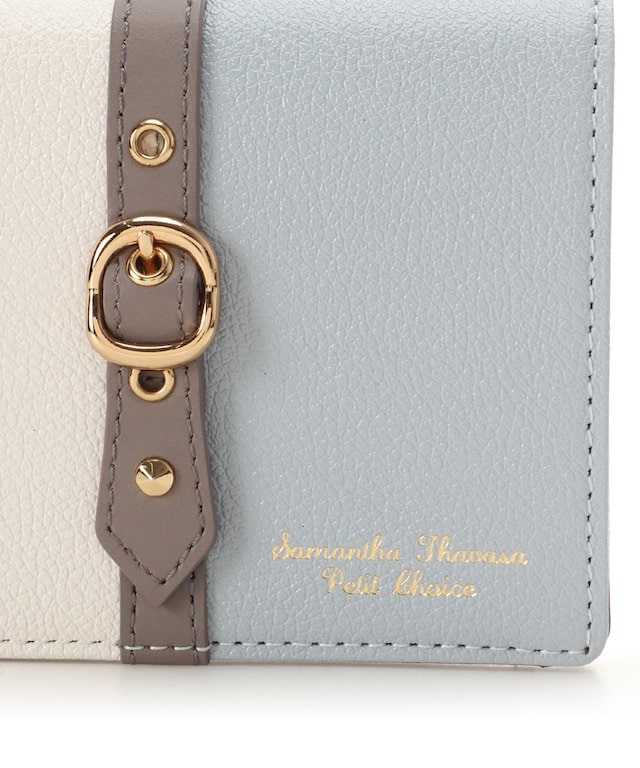 バイカラーフロントベルト 二つ折り財布 ダルブルー 00