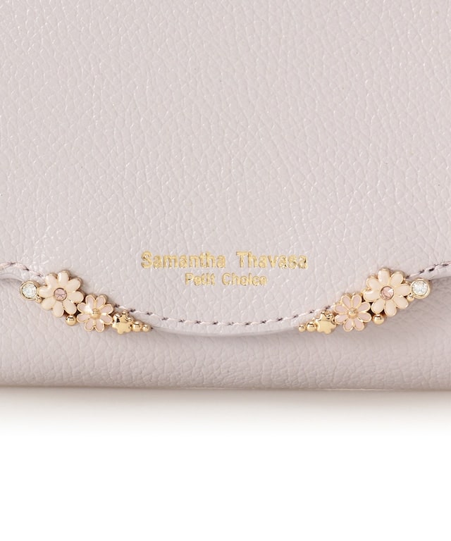 サイドフラワー 折財布 グレージュ 00