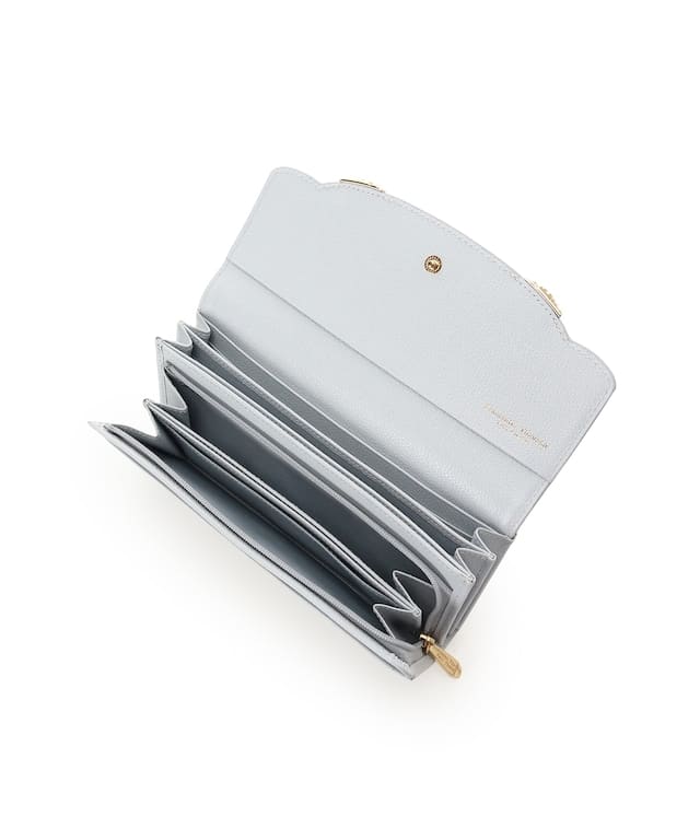 サイドフラワー 長財布 ライトブルー 00