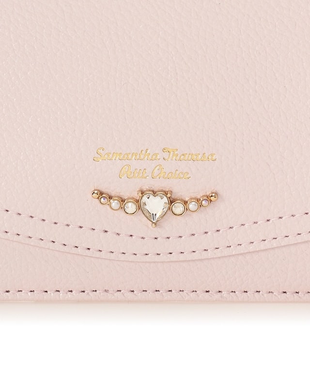 クリアハートビジュー フラグメントケース ピンク 00