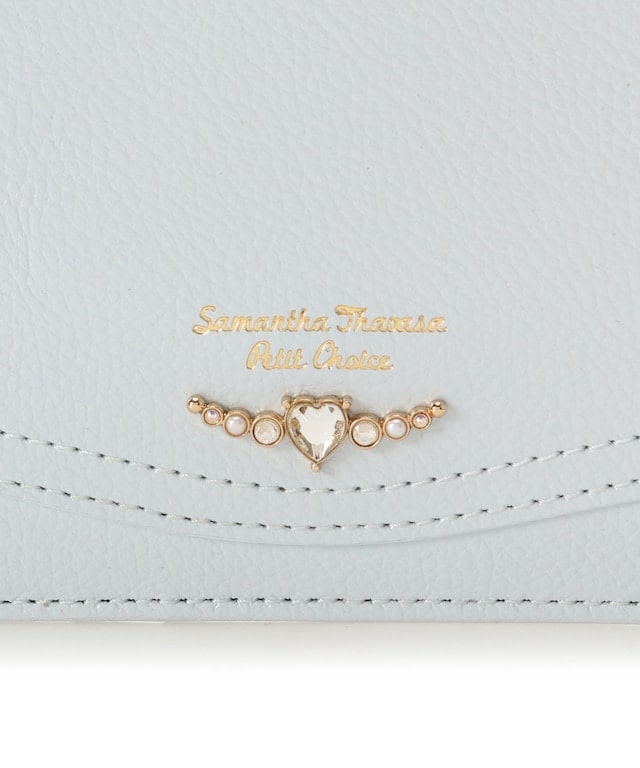 クリアハートビジュー フラグメントケース ライトブルー 00