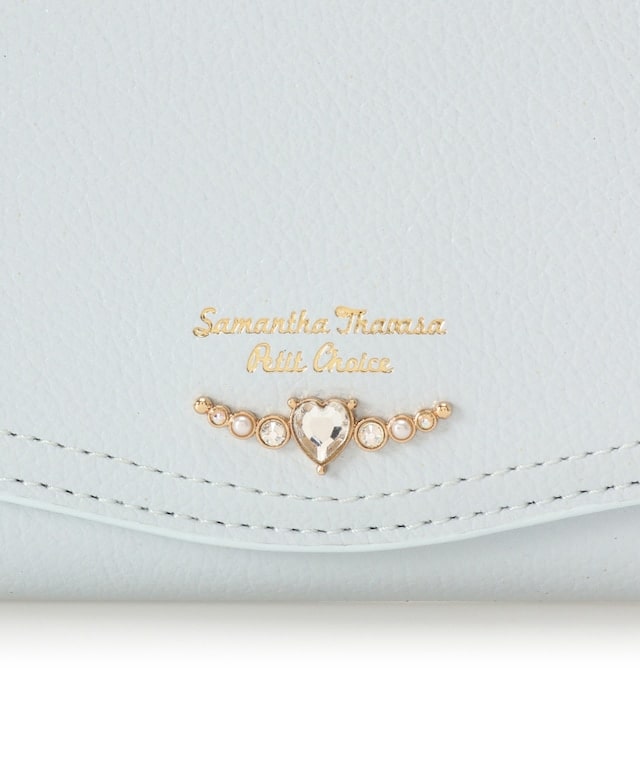 クリアハートビジュー 折財布 ライトブルー 00