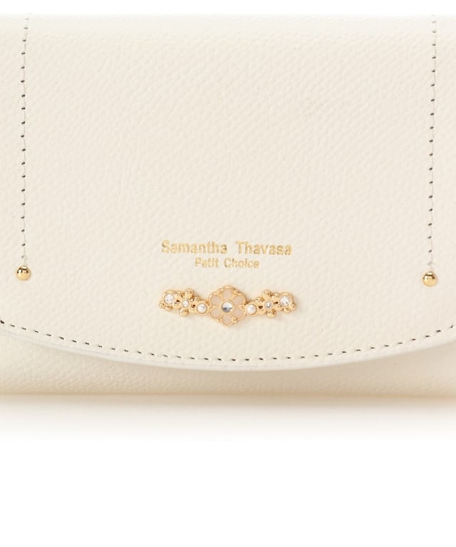 フラワーアーチ 折財布 ホワイト 00