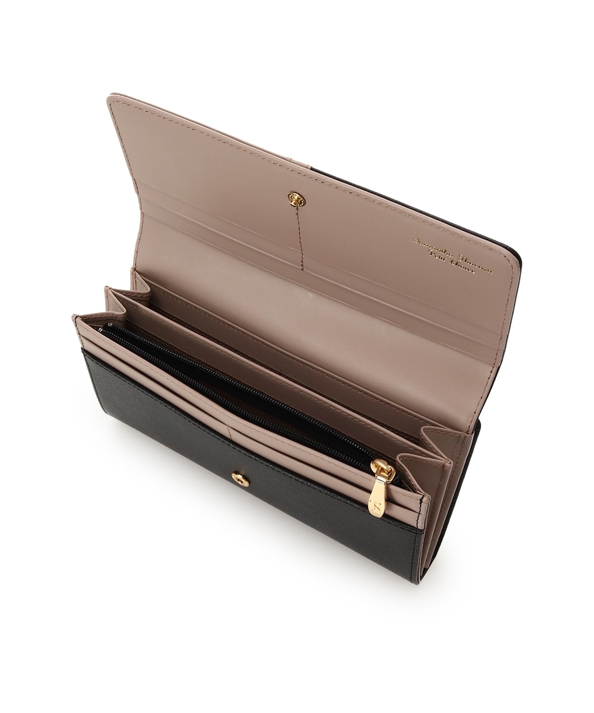 バイカラーフロントベルト 長財布 ブラック 00