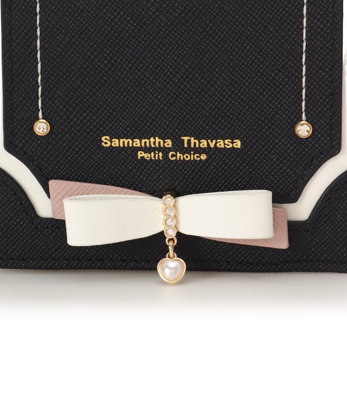 バイカラーリボン パスケース ブラック 00